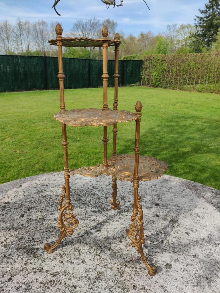 Antieke  Victoriaanse plantenstandaard van messing, Ophalen