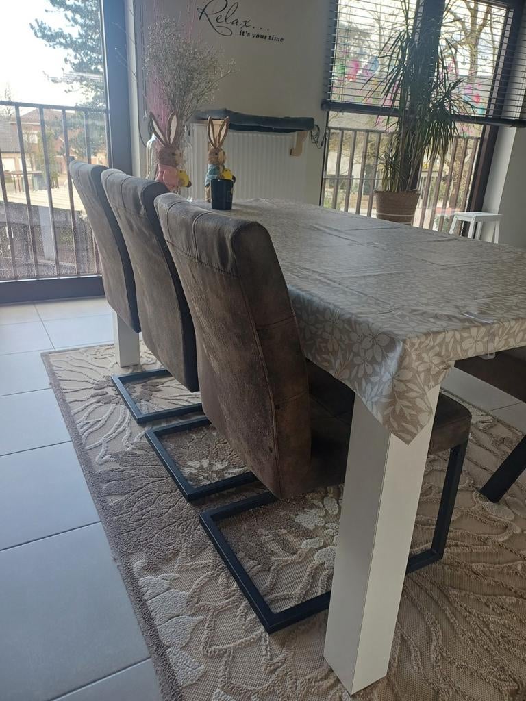 Eetkamerstoelen en zitbank, Ophalen, Gebruikt, Kan zowel modern ls landelijk, 4 tot 6 stoelen