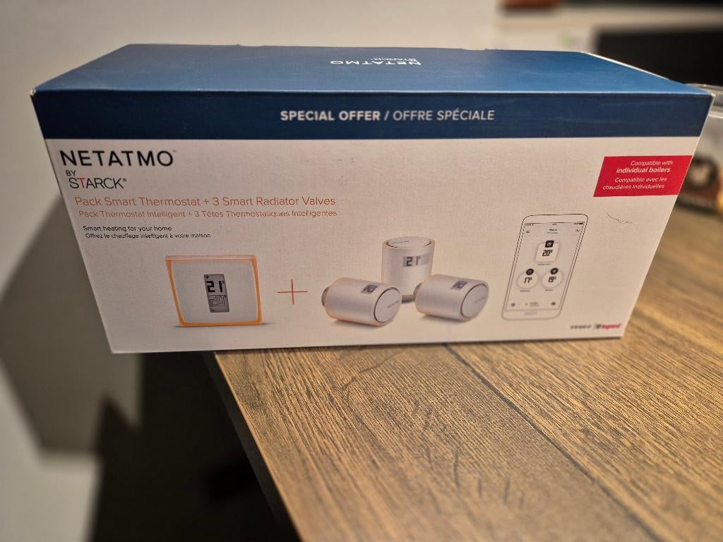 Thermostat intelligent Netatmo  3 boutons de radiateur, Enlèvement, Thermostat intelligent, Neuf