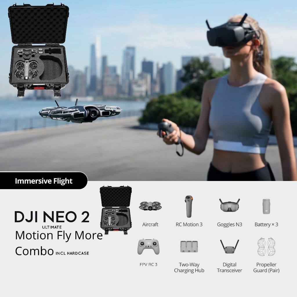 DJI NEO 2 MOTION ULTIMATE FLY MORE COMBO INCL HARDCASE, TV, Hi-fi & Vidéo, Drones, Enlèvement ou Envoi, Moins de 250 g, DJI, Qualité standard