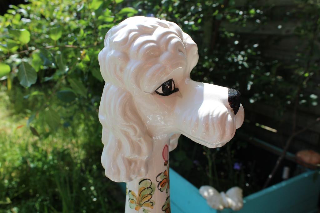 Vintage keramiek.  Long Neck Poodle. Handgeschilderd., Ophalen of Verzenden