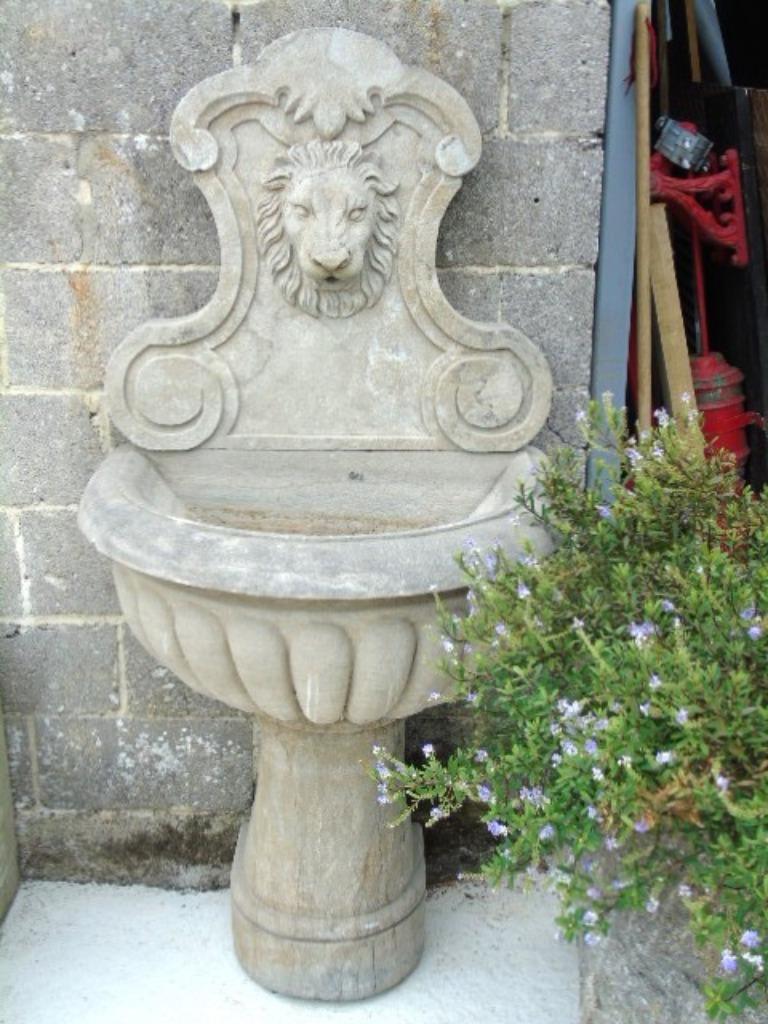 fontaine murale tête lion en pierre bleu, Enlèvement, Neuf, Pierre, Fontaine