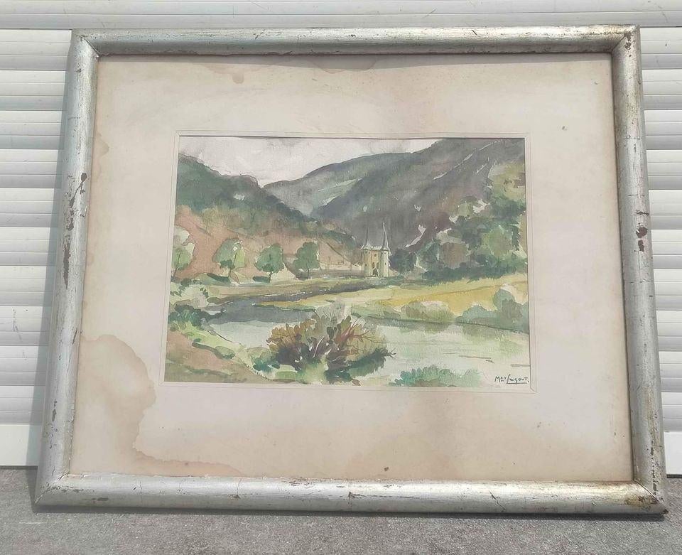 Aquarelle paysage signe max legout, Antiquités & Art, Enlèvement ou Envoi