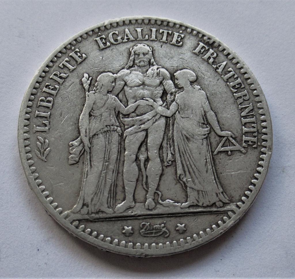 Frankrijk 5 francs 1875 K, Ophalen of Verzenden, Frankrijk, Zilver