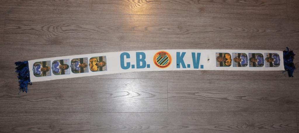 vintage voetbalsjaal club brugge bachus met spelersfotos, Verzamelen, Ophalen of Verzenden