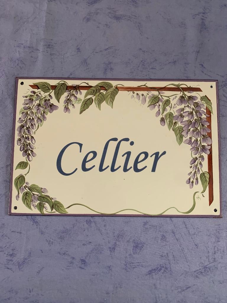 Plaque émaillée de VILLA   CELLIER  GLYCINE, Enlèvement ou Envoi, Comme neuf, Panneau publicitaire