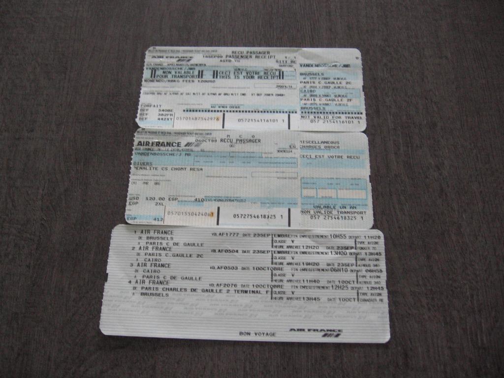 AIR FRANCE utilise son billet d'avion le 16 septembre 1999 !, Envoi, Utilisé, Autres types