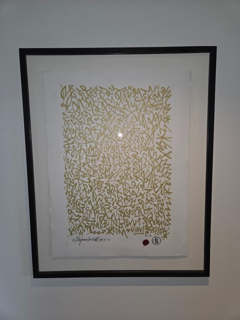 Origineel Werk Benjamin van Oost Zwevend ingekaderd 75x93cm, Ophalen