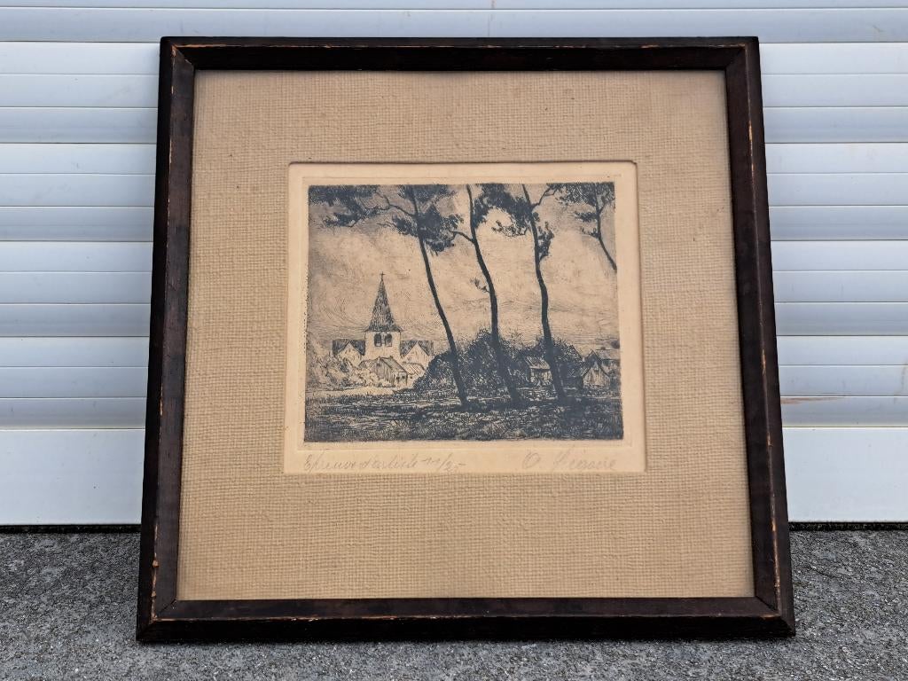 eau forte epreuve d artiste signe Albert Gustave Grégoire, Antiquités & Art, Enlèvement ou Envoi