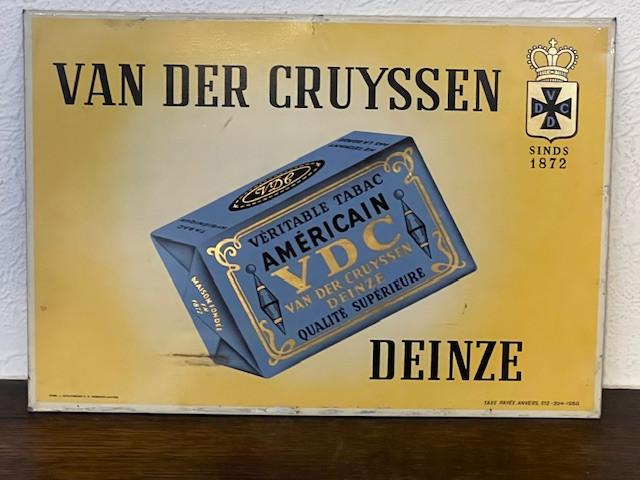 Blikken, reclamebordje Van Der Cruyssen, VDC Deinze, Verzamelen, Ophalen