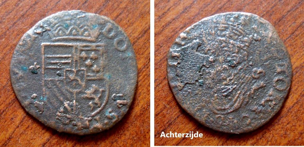 Gigot of oord Filips II 1555-1598, Postzegels en Munten, Ophalen of Verzenden, Brons, Losse munt