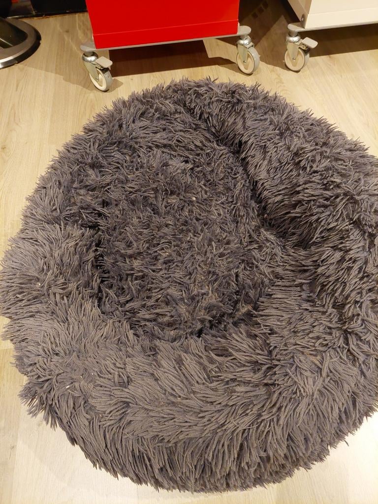 Donkergrijze hondenmand, Dieren en Toebehoren, Hondenmanden, Ophalen, Gebruikt, Pluche