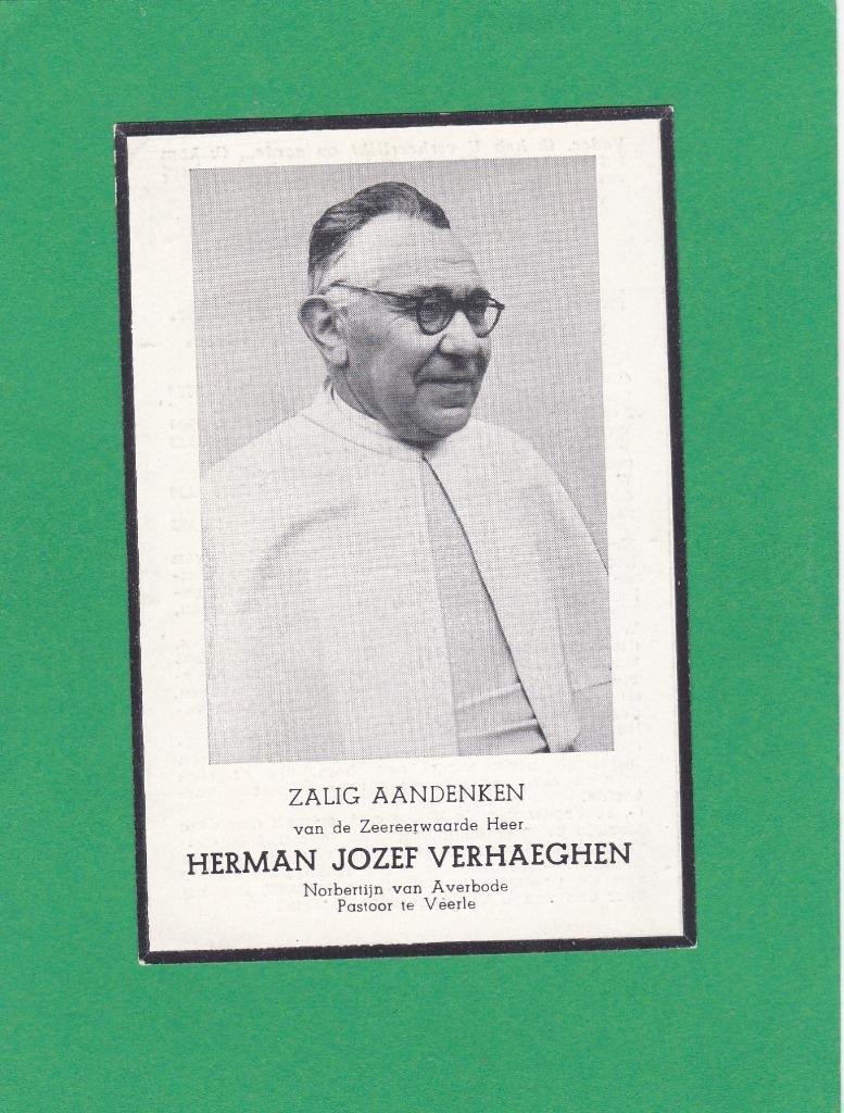 DP Norbertijn Herman Verhaeghen, Verzamelen, Bidprentjes en Rouwkaarten, Bidprentje, Verzenden