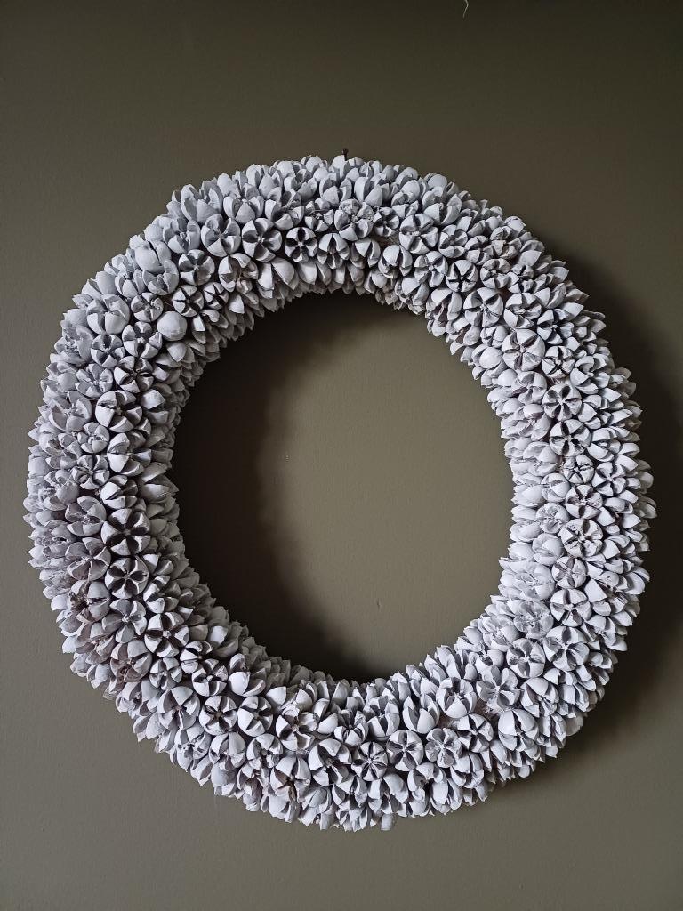 Witte krans, Huis en Inrichting, Woonaccessoires | Kransen, Ophalen, Nieuw