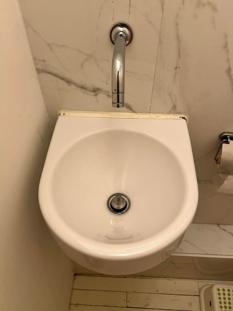 Duravit arhitec handwastafel en Hans grohe kraan, Ophalen, Gebruikt, Chroom, Wastafel