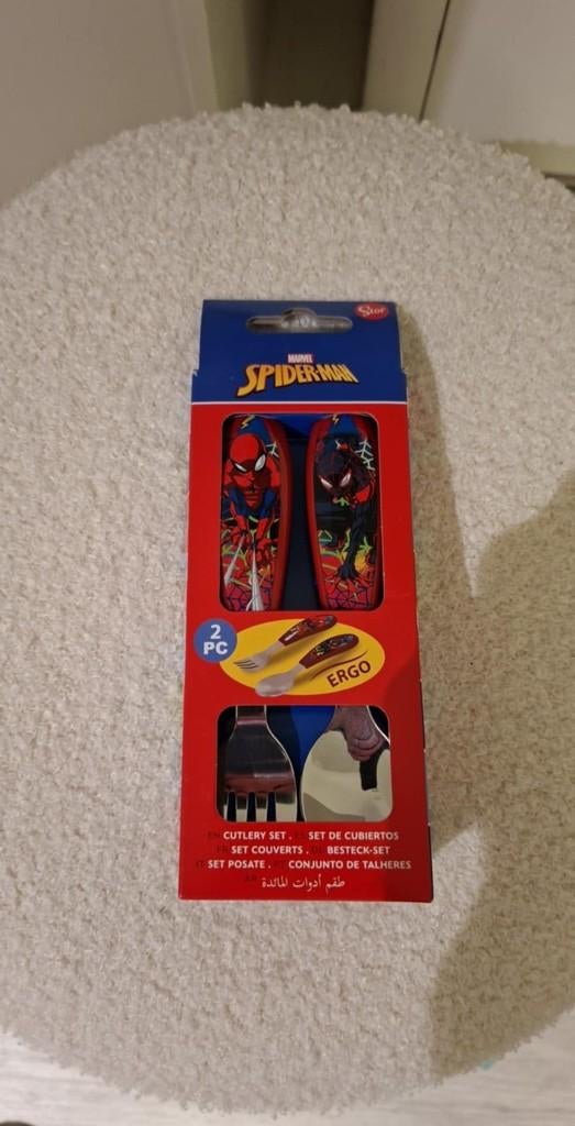 Bestekset Spiderman (nieuw), Maison & Meubles, Enlèvement ou Envoi, Neuf, Inox ou Chrome, Ensemble de couverts