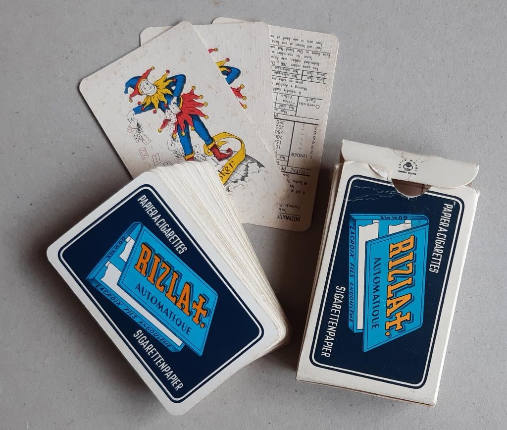 SPEELKAARTEN SIGARETTENPAPIER RIZLA+ RECLAME TABAK TABAC., Ophalen of Verzenden, Speelkaart(en)