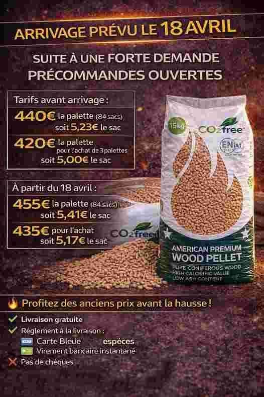 Palette de pellets granulés résineux paiement a la livraison, 6 m³ ou plus, Envoi, Autres essences de bois