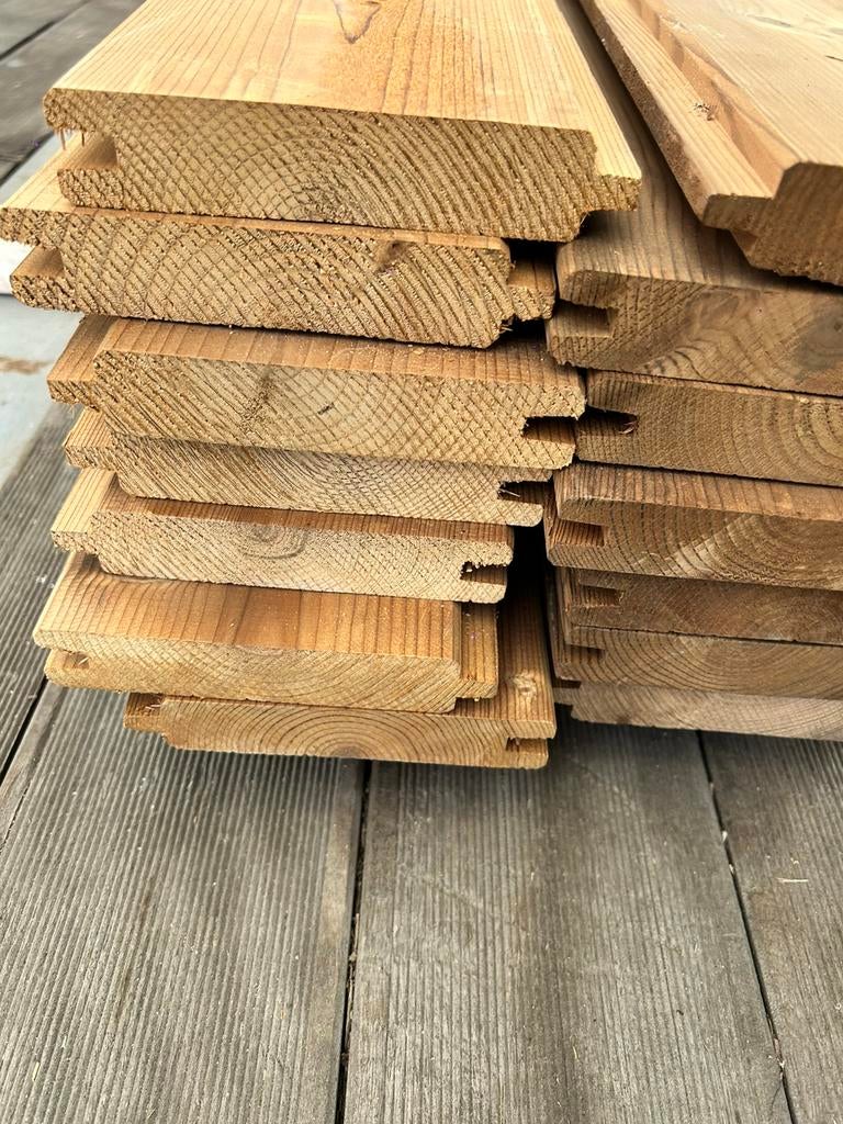 Planken tand en groef thermowood, Tuin en Terras, Ophalen, Nieuw, Planken