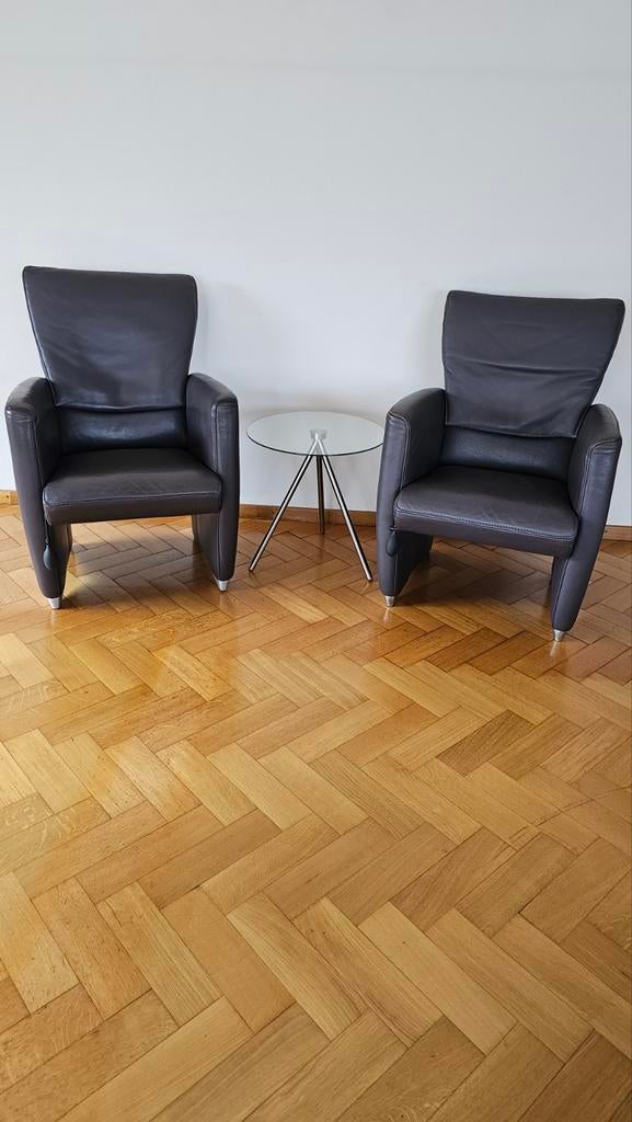 2 x JORI zetel, in grijsachtig Lipanoleder aan SPOTPRIJS., Huis en Inrichting, Fauteuils, Ophalen