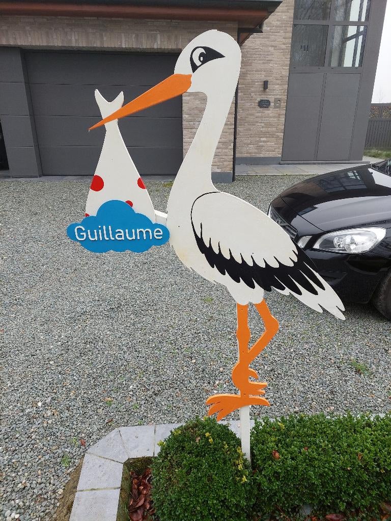 ooievaar geboortebord TE HUUR, Kinderen en Baby's, Kraamcadeaus en Geboorteborden, Ophalen, Nieuw, Geboortebord