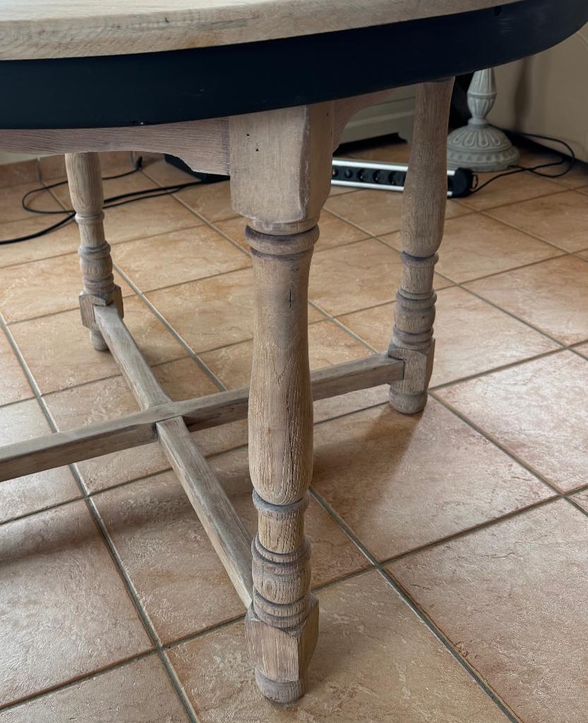 Ronde eiken landelijke eettafel, Huis en Inrichting, Tafels | Eettafels, Ophalen, Eikenhout