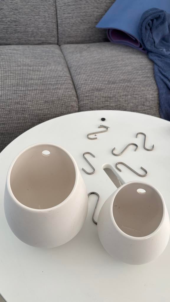 Lot de 2 jardinières suspendues IKEA BITTERGURKA – Blanc, Animaux & Accessoires, Enlèvement, Utilisé