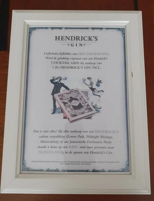 Cadre format A4 - Hendrick's Gin, Ophalen, Zo goed als nieuw