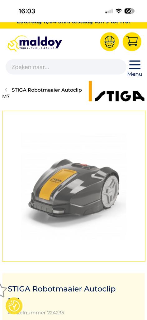 Robot tondeuse Stiga autoclip M7, Jardin & Terrasse, Enlèvement, Comme neuf