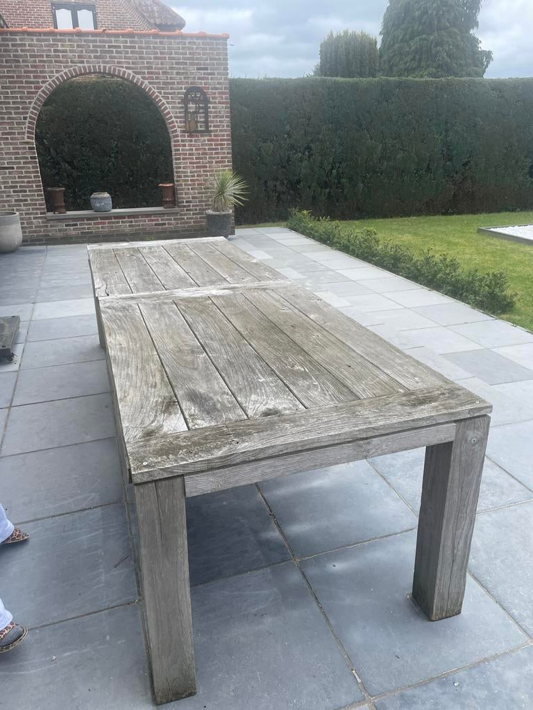Teak tafel, Tuin en Terras, Tuintafels, Ophalen, Gebruikt, Rechthoekig