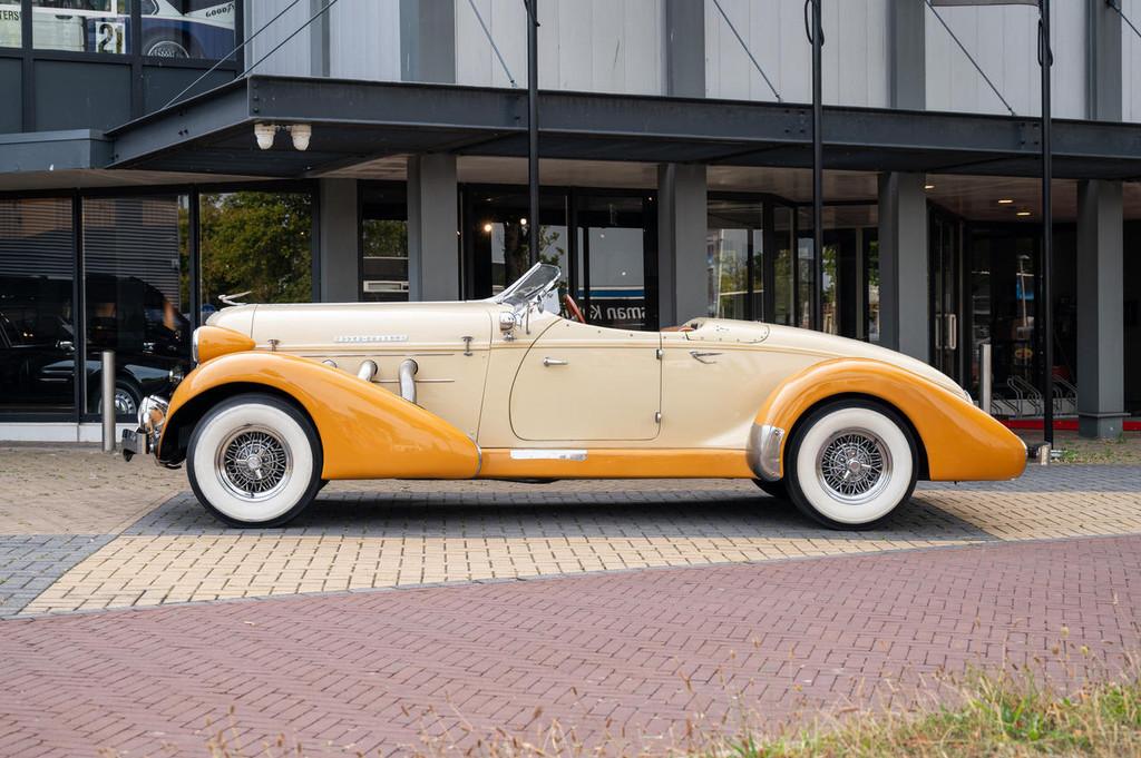Auburn Speedster Supercharged (bj 1979, automaat), Auto's, Beige, Leder, Bedrijf, 2 zetels