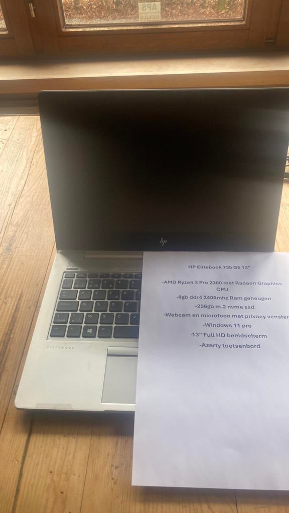 HP elitebook 735 g5  13 inch, Computers en Software, Ophalen, Zo goed als nieuw, 13 inch