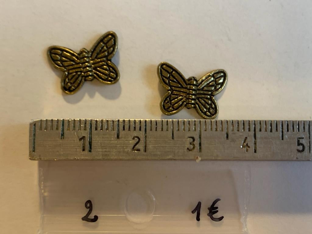2 vlinder tussenstukjes, Enlèvement ou Envoi, Neuf, Entretoise ou Perle intermédiaire