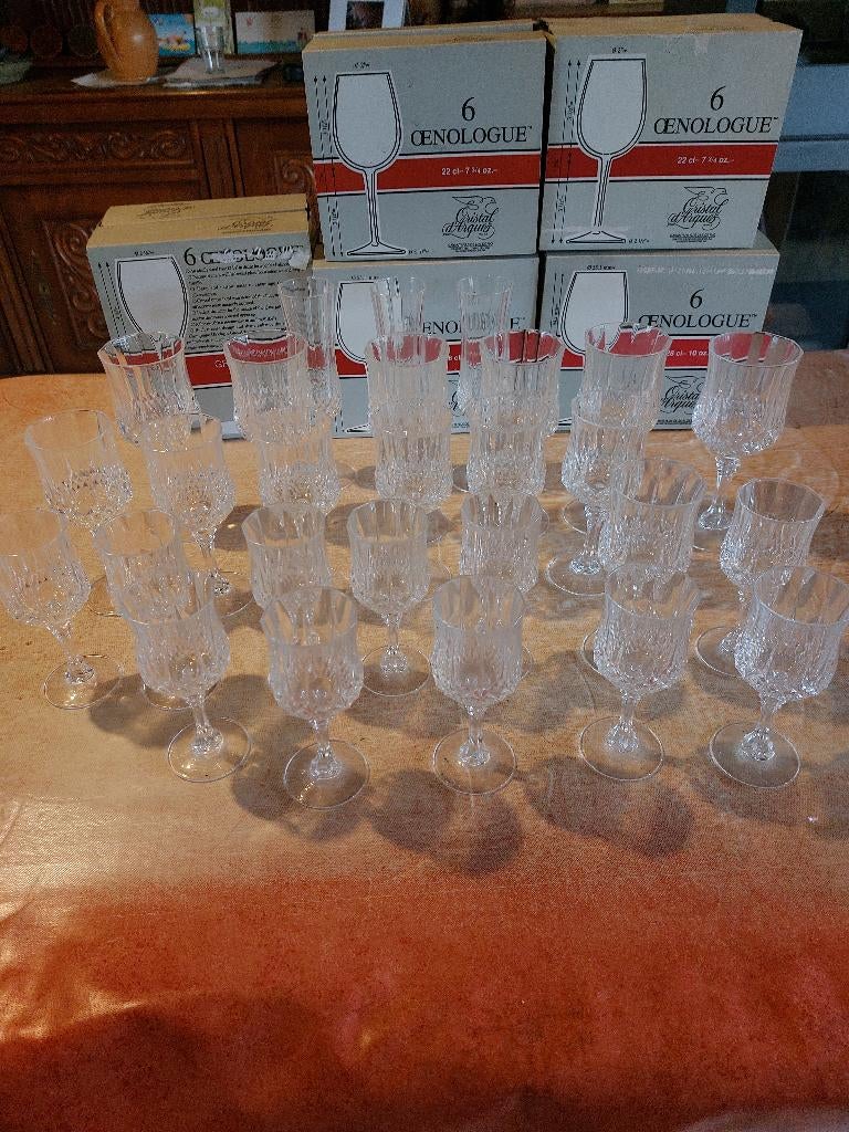 27 kristal glazen ' cristal arques', Antiek en Kunst, Ophalen