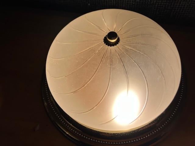 PLAFONNIER VINTAGE ROND MASSIVE 00/1632 Années 60 NEUF 23 CM, Enlèvement ou Envoi, Comme neuf, Verre