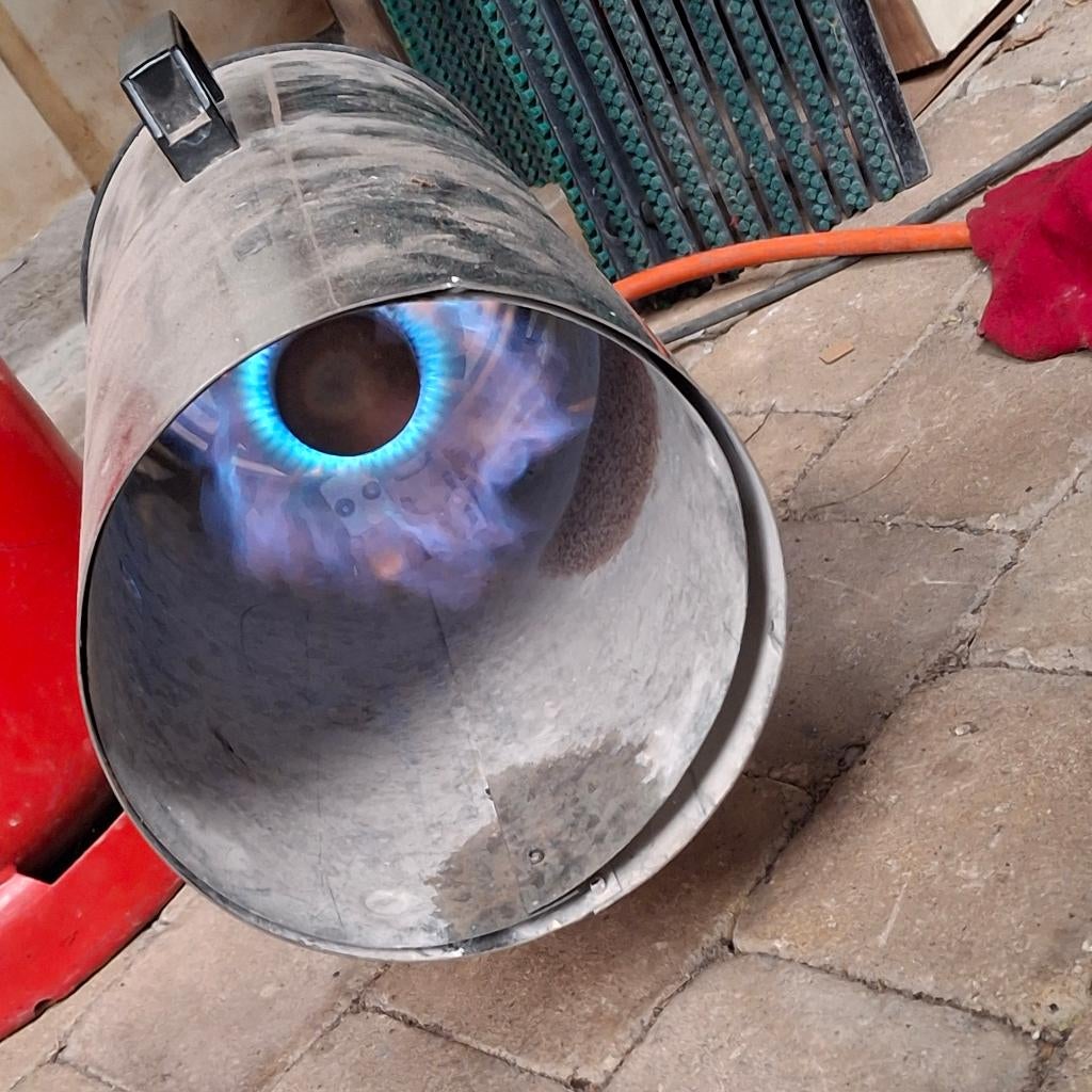 Warme luchtverwarmer-heteluchtkanon - op gas, Ophalen of Verzenden, Gebruikt, Gas