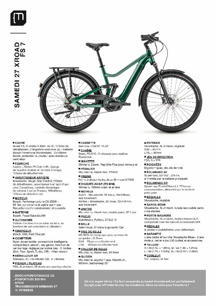 VTC électrique Moustache Xroad (suspension AVANT et ARRIÈRE), Fietsen en Brommers, Elektrische fietsen, Ophalen, Zo goed als nieuw