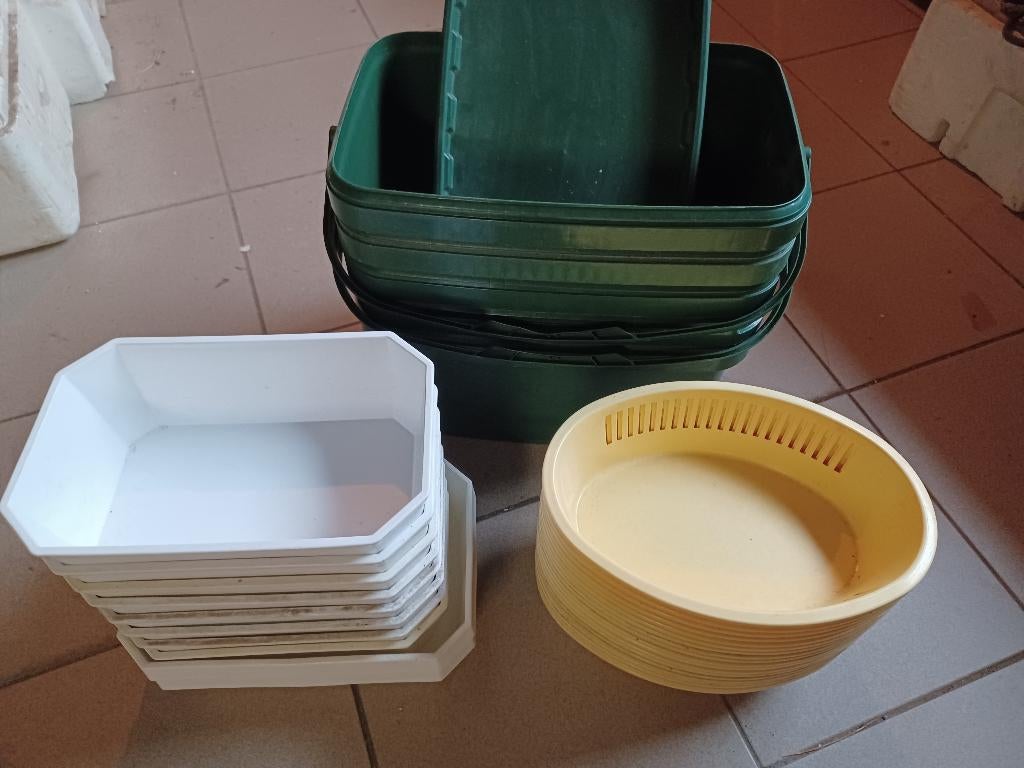 Opbergdozen: sets bakjes en mandjes in plastiek, Ophalen, Gebruikt, Kunststof, Mand