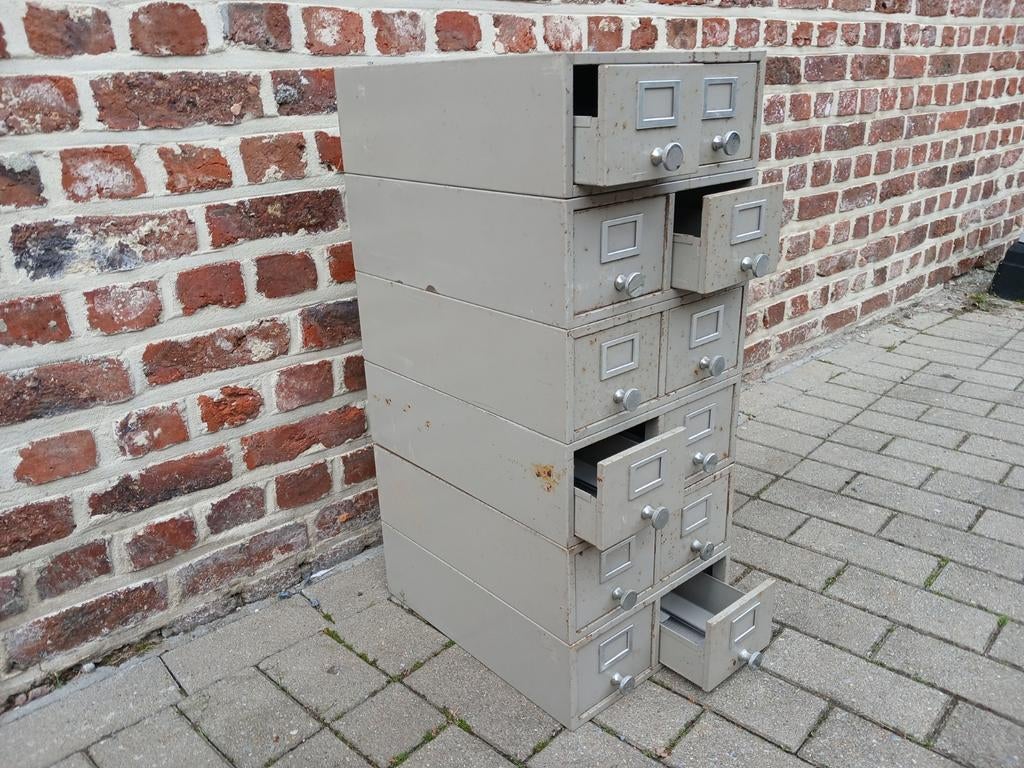 6 fichebakken ladekast ladeblokken, Huis en Inrichting, Ophalen, Metaal