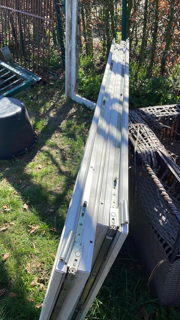 Dubbele tuindeuren 86x200 kunststof profiel dubbel glas., Ophalen, Kunststof, Gebruikt, Deurkozijn