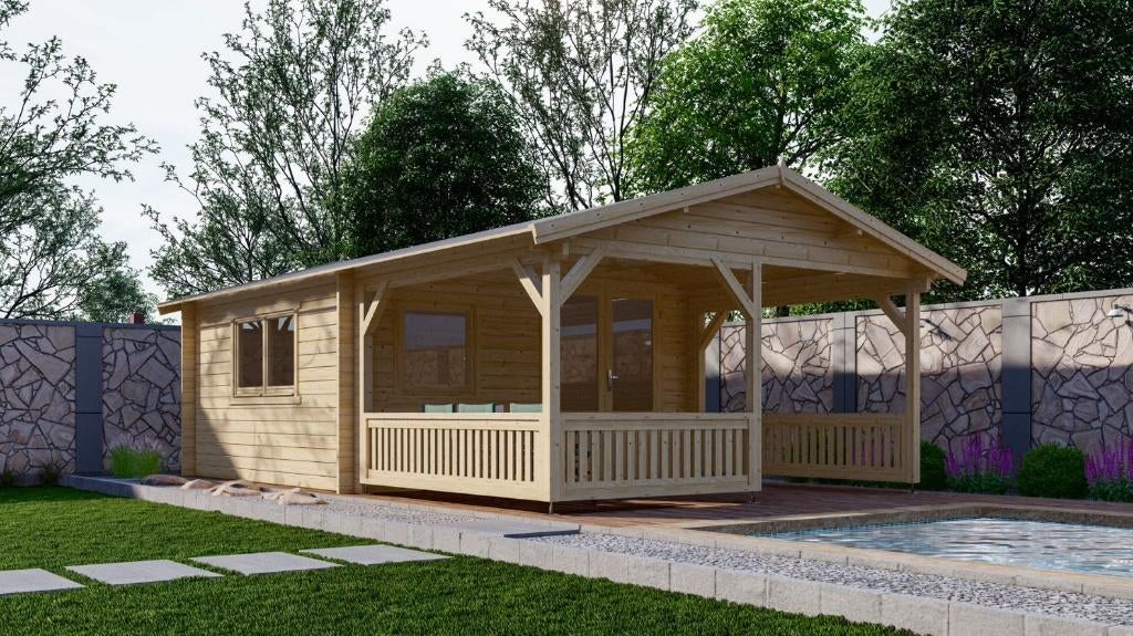 NOUVELLE cabane en rondins 50 mm : 5  4+3, Envoi, Neuf