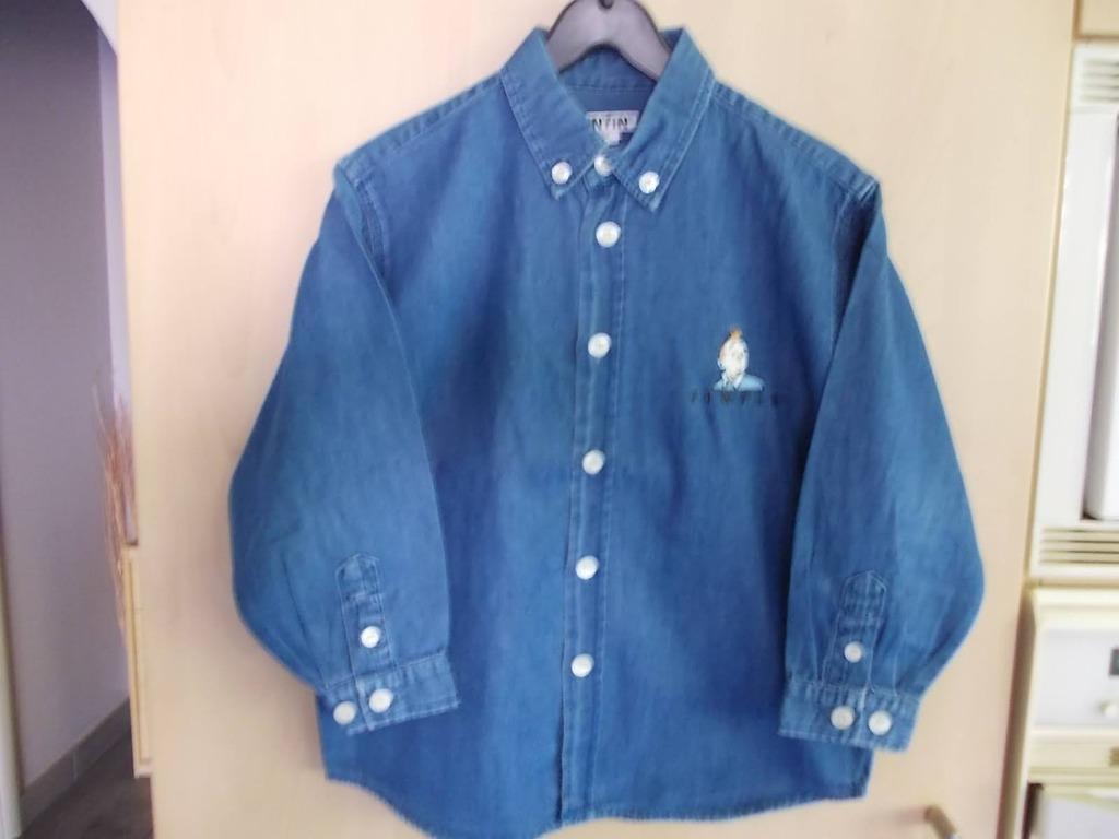 Jeanshemd Tintin, Suske & Wiske 2x en Esprit. Unisex, Jongen of Meisje, TINTIN., Overhemd of Blouse, Ophalen of Verzenden
