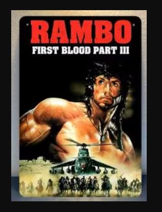 Plaque vintage en métal Rambo 3 (30x20cm), Collections, Enlèvement ou Envoi, Neuf