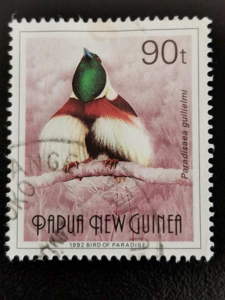 Papoea-Nieuw-Guinea 1992 - vogels - paradijsvogel, Ophalen of Verzenden, Gestempeld