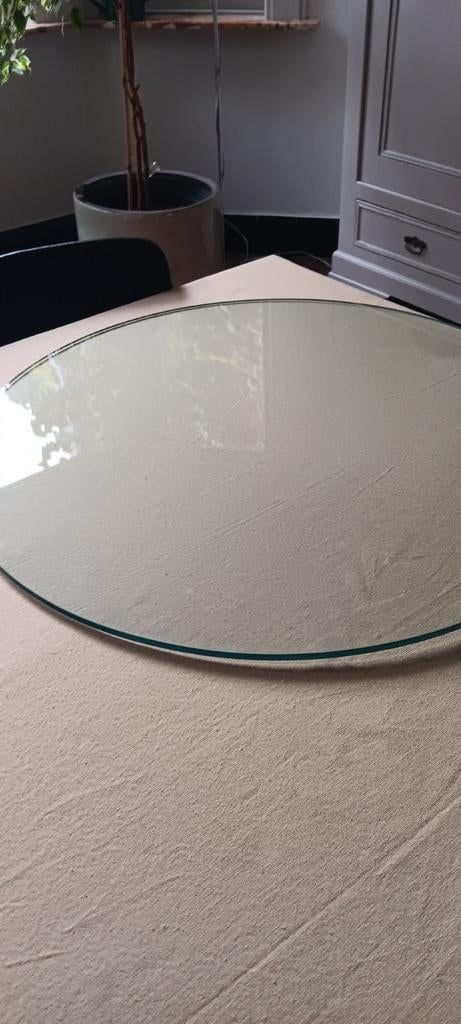 Pièce de verre ronde pour la table, Modern /antiek, Rond, 50 à 100 cm, Comme neuf