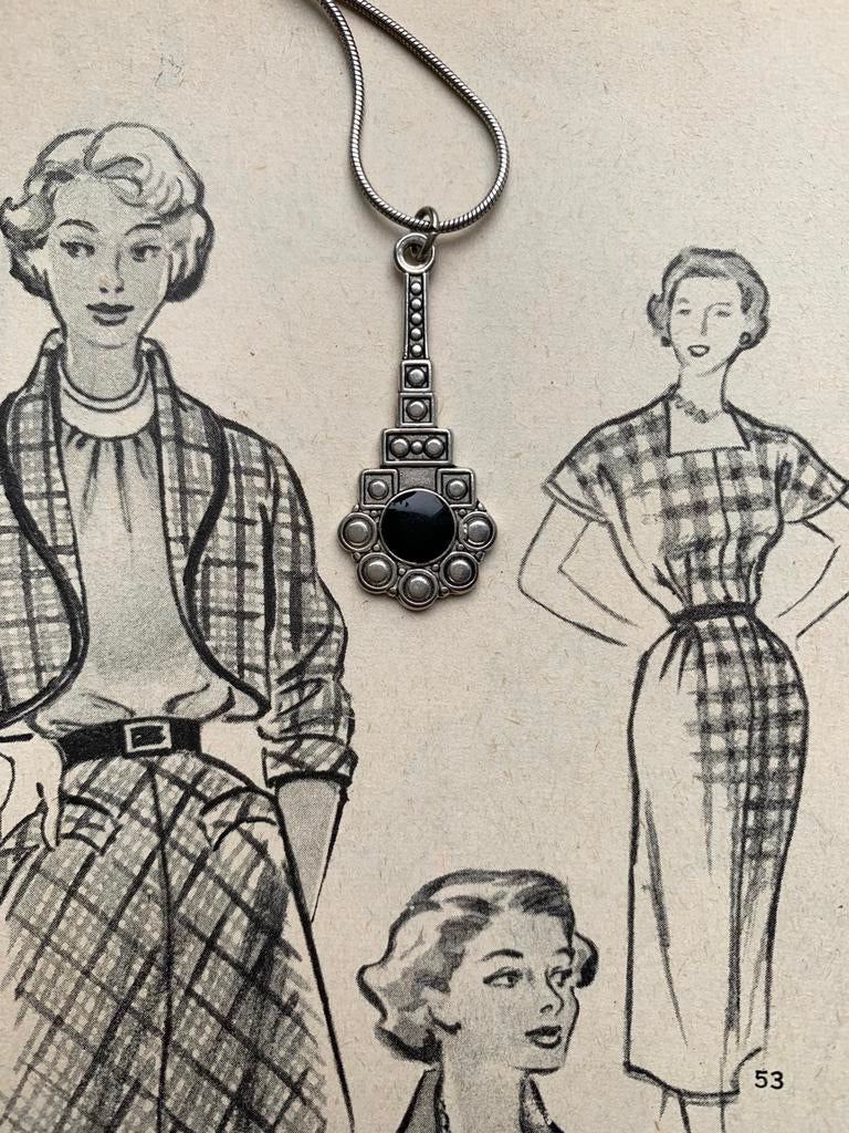 Mooie vintage Art Deco stijl hanger, Overige materialen, Gebruikt, Overige voorstellingen, Ophalen of Verzenden