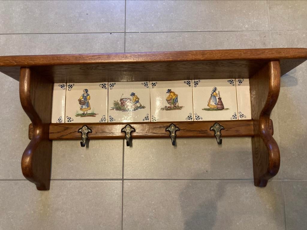 étagère à vêtements ancienne avec 4 crochets, Antiquités & Art, Enlèvement