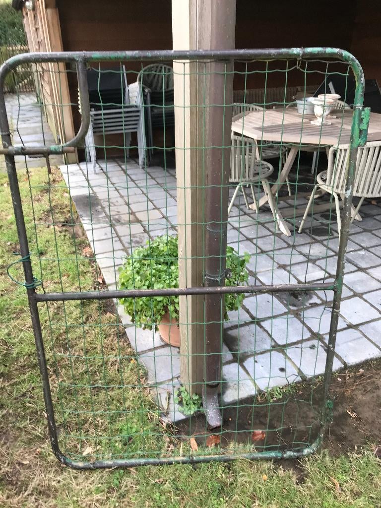 Poort metaal tuinafsluiting, Ophalen, Gebruikt, IJzer, Gaashekwerk