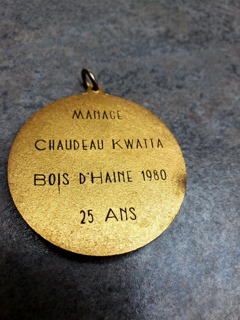 Médaille Chaudeau Kwatta Bois d'Haine., Collections, Enlèvement ou Envoi, Utilisé, Autres types