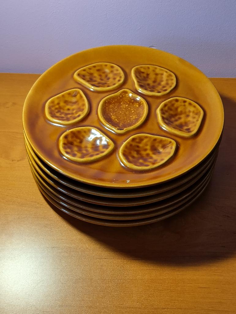 Set van 6 vintage Niderviller oesterborden uit de jaren 50, Antiek en Kunst, Ophalen